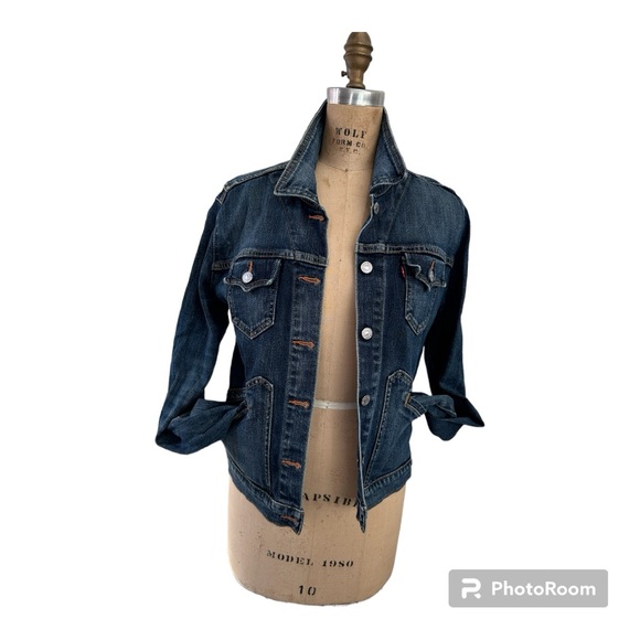 Vintage Levi’s Denim Jacket Size Small Indigo Blue Jean Jacket Pre-Loved - Picture 3 of 10